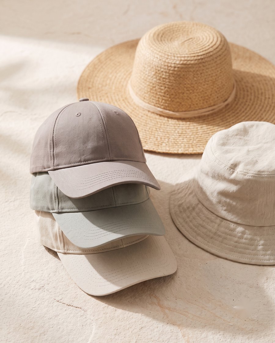 Plain caps and hats