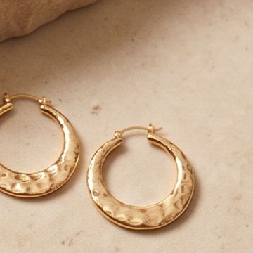 Textured gold hoops