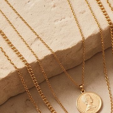 Layered coin necklaces