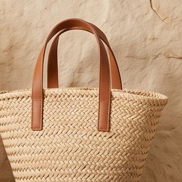 Woven straw tote