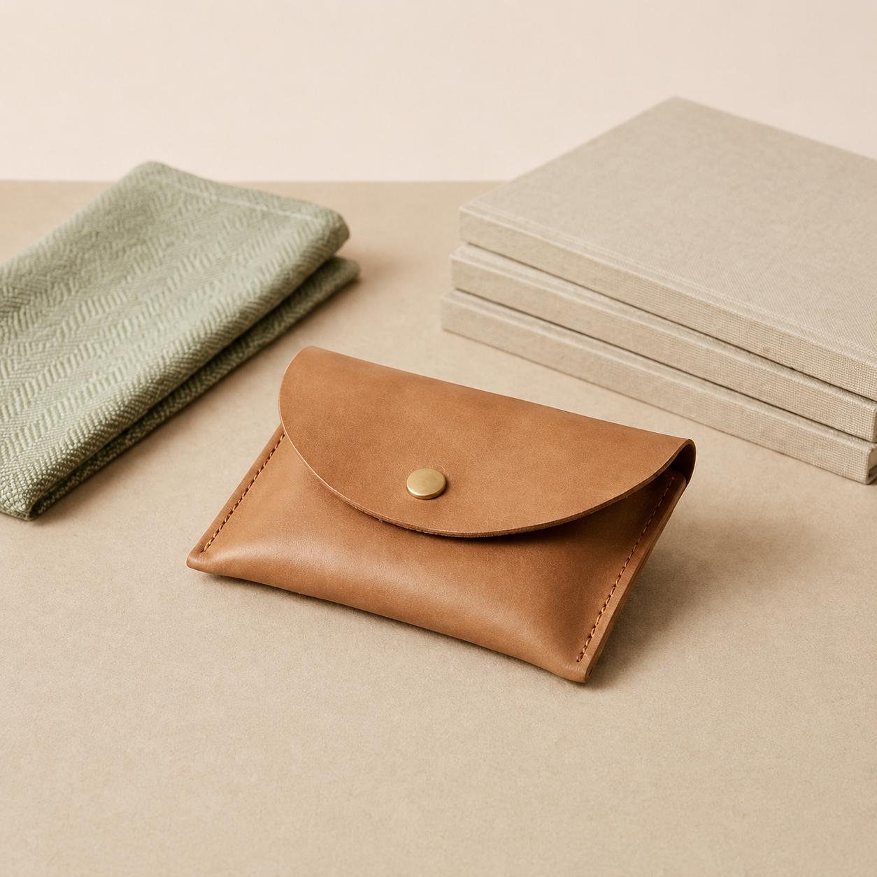 A custom accessory such as a bag or hair piece, designed to a retailer's idea, on a stone surface.