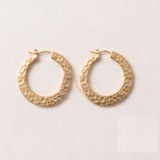 Hammered gold hoops