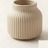 Ribbed ceramic vase