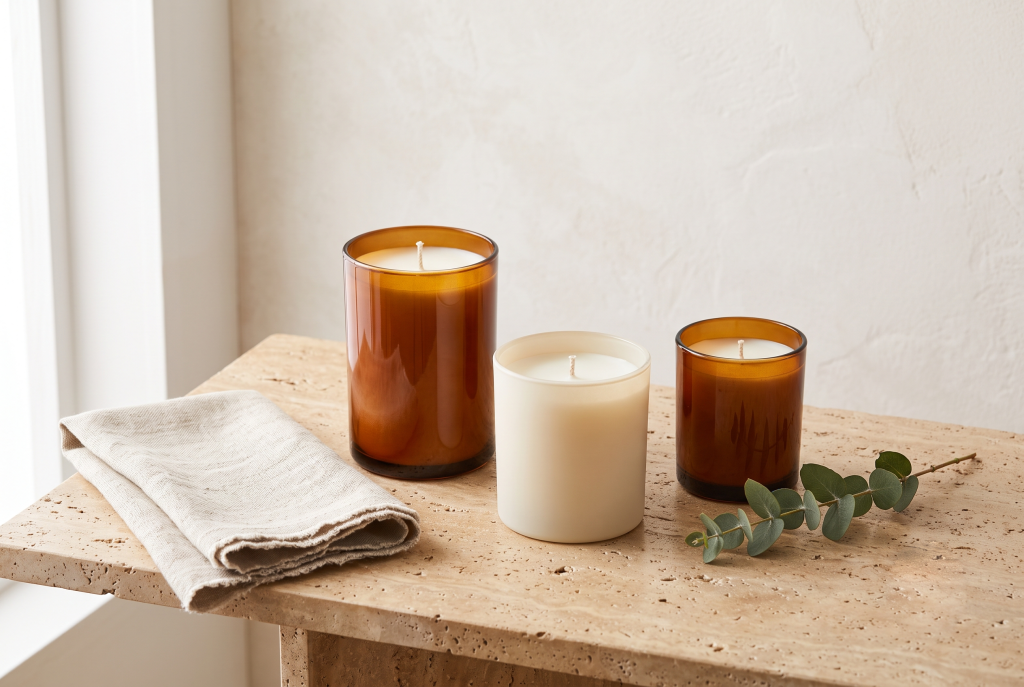 Amber candles grouped as a holiday bestseller category